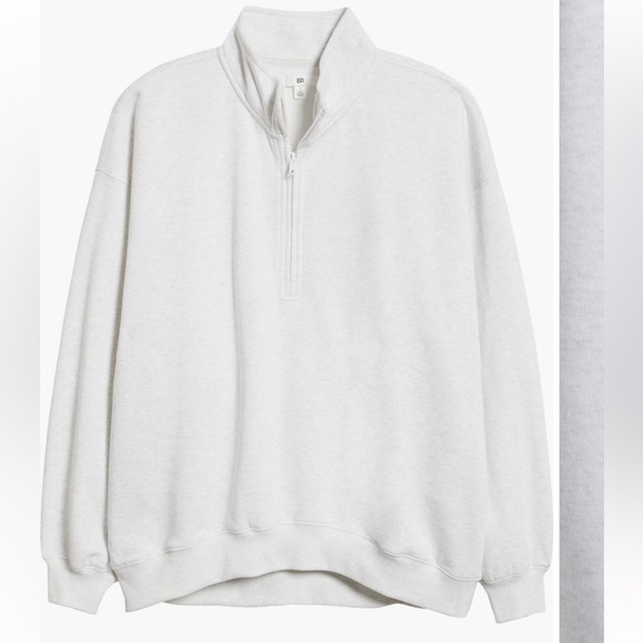 BP Relaxed Quarter Zip Pullover Heather Grey Size XS - Picture 4 of 11